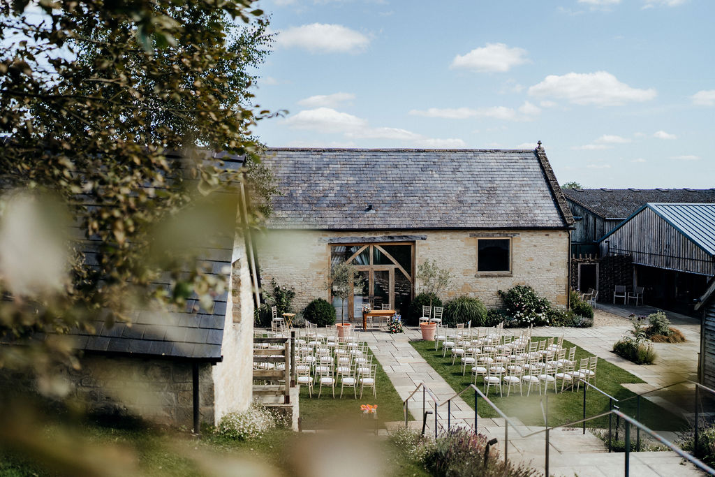 The Barn at Upcote at golden hour
